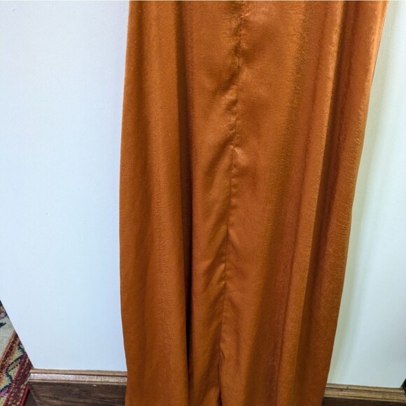NWT Constantine Rust Orange Satin Maxi Dress - Picture 11 of 11